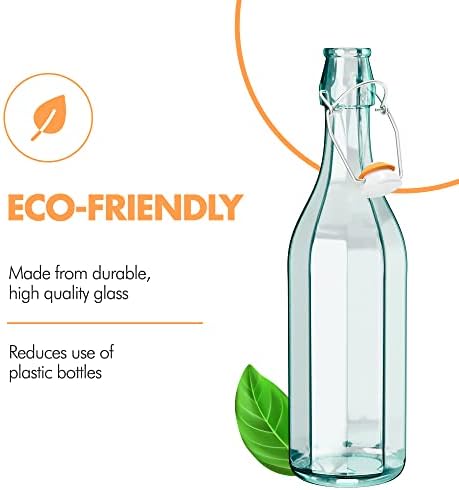 בקבוקי זכוכית הרמטית של אמיצ'י ביתי | בקבוקי זכוכית עליונים ידידותיים לסביבה | הפוך בקבוק זכוכית עליון